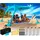 eloneo Strandzelt, Sonnensegel Strand 300x300x200 cm, LSF 50+, Sonnenschutz für Strand mit Sandschaufel, Heringen und 4 Stabilitätsstangen, 8 Personen, Türkis