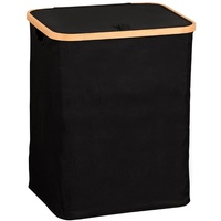 KESPER | Wäschesammler, Material: Bambus, Polyester, Maße: 41 x 33 cm, Farbe: Schwarz, Braun | 19594