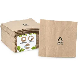 BIOZOYG 4800 Stück Servietten 20x20cm Papierservietten, Einwegservietten, 2-lagig, 1/4 Falz, aus Recyclingpapier, ideal für Gastronomie und Events