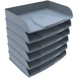 Exacompta Briefkorb Combo Styli Autentik A4 quer 6 Stück grau