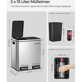 Songmics 30 l Silber