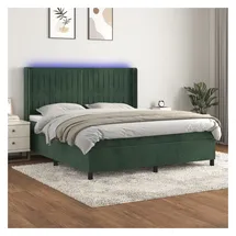 vidaXL Boxspringbett 180 x 200 cm Dunkelgrün