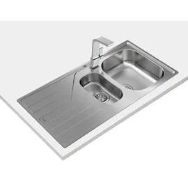 Teka Universe 60 T-XP 11⁄2C 1E Rev Spüle Mit Abtropffläche, Edelstahl