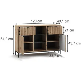 Vicco Eliza 120 x 81,2 x 40 cm Braun