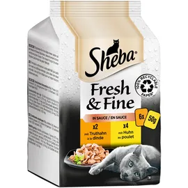 Sheba Fresh & Fine in Sauce Huhn und Truthahn 36 x 50 g