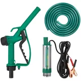 Dieselpumpe 12v, 30 L/min Elektrische Dieselpumpe Selbstansaugend Kraftstoffpumpe Mit Düse Und 5m Schläuchen, Absaugpumpe Förderung Von Diesel Kerosin Wasser Für Lkw Traktoren Bagger Landwirtschaft