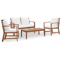 vidaXL Garten-Lounge-Set 4-tlg. braun/cremeweiß