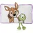 NICI Rehbock & Frosch Kissen 43 x 25 cm Weiß