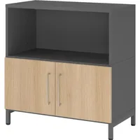 Hammerbacher Hammerbacher, Aktenschrank, Regal/Türen, 2OH Sockel graphit/eiche