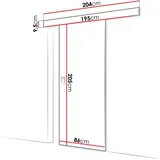 Schwebetür Werdi 70/80/90/100 cm Stilvoll Praktisch Großauswahl Farbauswahl Modern - 80 cm - weiß