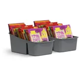 Pro Home Küchen Organizer mit 3 Fächern ( 2er Pack )- Aufbewahrungsbox für Tütensuppen, Gewürzmischungen uvm. Ordnungssystem für Lebensmittel Kunststoff