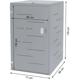 Mendler Mülltonnenverkleidung HWC-E83 116 x 71 x 98 cm grau