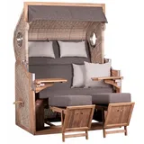 deVries Strandkorb TRENDY PURE in Greenline 175XL PE anthrazit weiß