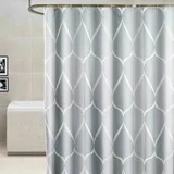 SHINING HOUSE Premium-Duschvorhang aus wasserdichtem Anti-Schimmel-Stoff mit 12 Duschvorhangringen für Badezimmer, Grau, 240 x 200 cm