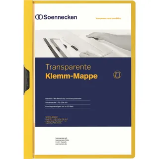 SOENNECKEN Klemmmappe 3315 DIN A4 bis 30Blatt PVC gelb