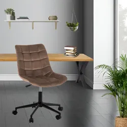 Bürostuhl | Kunstleder | Braun | 53x60cm | Rollen | Schreibtischstuhl
