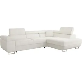 Mirjan24 Eckcouch mit Bettkasten 2-Sitzer Beige