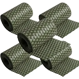 nyvi Polyrattan Sichtschutzstreifen Privafence 255 x 19 cm - Sichtschutz für Doppelstabmatten Zaun Farbe:Grün;Anzahl:5