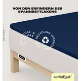 Easy Spannbettlaken für Topper Jersey Elasthan 90 x 190 - 100 x 220 cm blue deep