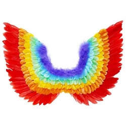 Widdmann Kostüm-Flügel Vogelflügel regenbogen, Farbenfrohe Flügel für zahlreiche Kostümideen bunt