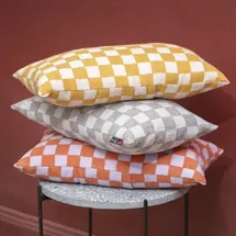 David Fussenegger Kissenhülle 'Schachbrett' hellviola