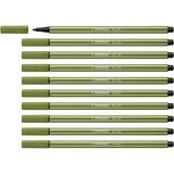 Stabilo - Premium-Filzstift - Pen 68-10er Pack - moosgrün
