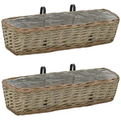 vidaXL Balkon-Blumentöpfe 2 Stk. Weide mit PE-Auskleidung 60 cm