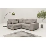 Mr. Couch Ecksofa MR. COUCH "Hilla L-Form, bis 140 kg belastbar", grau (dolce 4 taupe), B:227cm H:68cm T:190cm, Dolce (100% Polyester), Sofas, Ecksofa, mit Taschenfederkern, wahlweise mit Bettfunktion