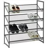 Xora Schuhregal, Schwarz, Metall, 72x80x30 cm, Typenauswahl, stehend, Garderobe, Schuhaufbewahrung, Schuhregale