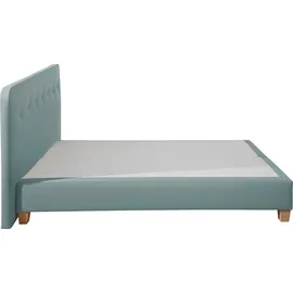 Home Affaire Boxspringbett »Fargo« inkl. Topper, in 3 Matratzenarten, in Samt- oder Strukturstoff blau