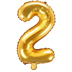 Folienballon gold Zahl 2