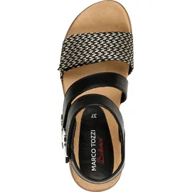 Marco Tozzi Sandalen flach mit Klettverschluss Bequem, Schwarz 38 EU
