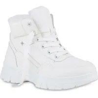 VAN HILL Damen Worker Boots in Weiss