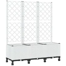 vidaXL Pflanzkübel mit Spalier und Rädern 120 x 40 x 146 cm Weiß