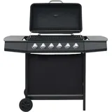 vidaXL Gasgrill mit 6 Brennern schwarz 44281