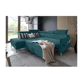 miuform Eckcouch Velours 2-Sitzer Türkis
