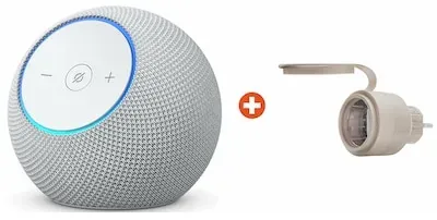 Bundle: Amazon Echo Dot Max (2025) WLAN- und Bluetooth-Lautsprecher mit Alexa weiß + Shelly Plug & Play Outdoor Plug S Gen3 Z