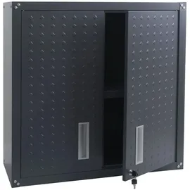 MCW Hängeschrank MCW-O52, Wandschrank Lagerschrank Bücherschrank, abschließbar Stahl 77x77x31cm ~ dunkelgrau