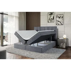 altdecor Boxbett, mit H3-Matratze und Lattenrost - RICAR - 160x200 Dunkelgrau