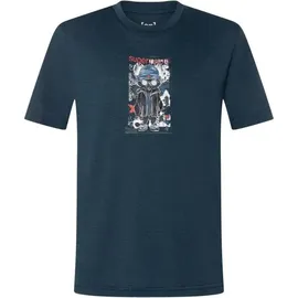 super.natural - Kid's Crazy Mouse Tee - Merinoshirt Gr 128 blau/ various