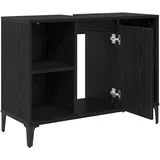 vidaXL Waschbeckenunterschrank Schwarz Eichen-Optik 80 x 33 x 60 cm