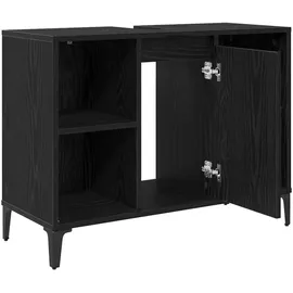 vidaXL Waschbeckenunterschrank Schwarz Eichen-Optik 80 x 33 x 60 cm