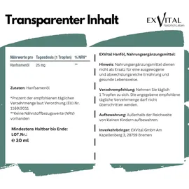 Exvital Hanfsamenöl Tropfen 30 ml