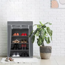 Relaxdays Schuhschrank 60 x 90 x 30 cm 5 Fächer anthrazit
