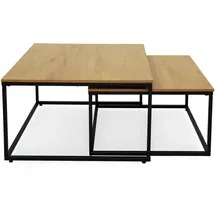home collective Couchtisch 2er Set Eiche hell 70 x 42 x 70 cm