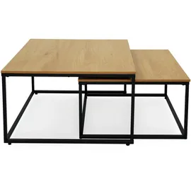 home collective Couchtisch 2er Set Eiche hell 70 x 42 x 70 cm