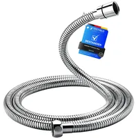 IBERGRIF Duschschlauch 1,7 m – Flexibler Edelstahl Brauseschlauch, Knickfest & Leckfrei, Universal 1⁄2 Zoll, Ersatz mit Messinganschlüssen & Dichtungen, Chrom-Silber