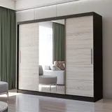 fabryka mebli idźczak Schwebetürenschrank 250 x 218 x 61 cm Schwarz/Sonoma