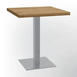 BIG Möbel GmbH Bistrotisch 60x60cm  | Eiche Rom Natur |  Edelstahl Gestell