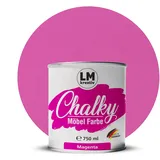 Chalky Möbelfarbe Kreidefarbe für Möbel 750 ml / 1,05 kg (Magenta), matt finish In- & Outdoor Kreide-Farbe für Shabby-Chic, Vintage Look, Landhaus Stil Möbel streichen